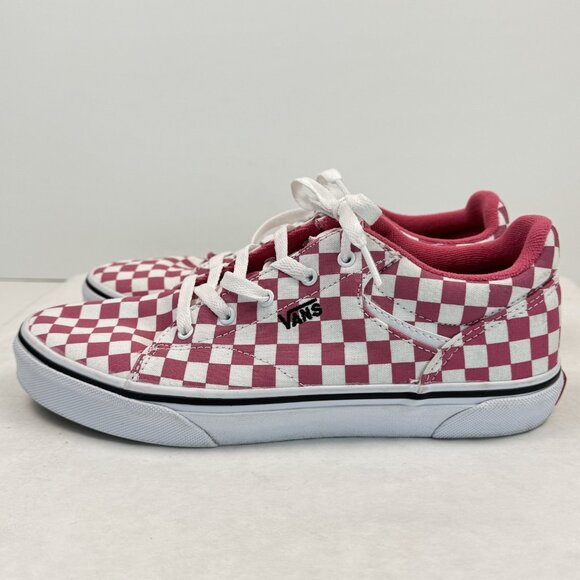 Vans Off The Wall Womens Sz 6 Low Top Sneakers Pink White Checkered Lace Up Shoe - Picture 3 of 13